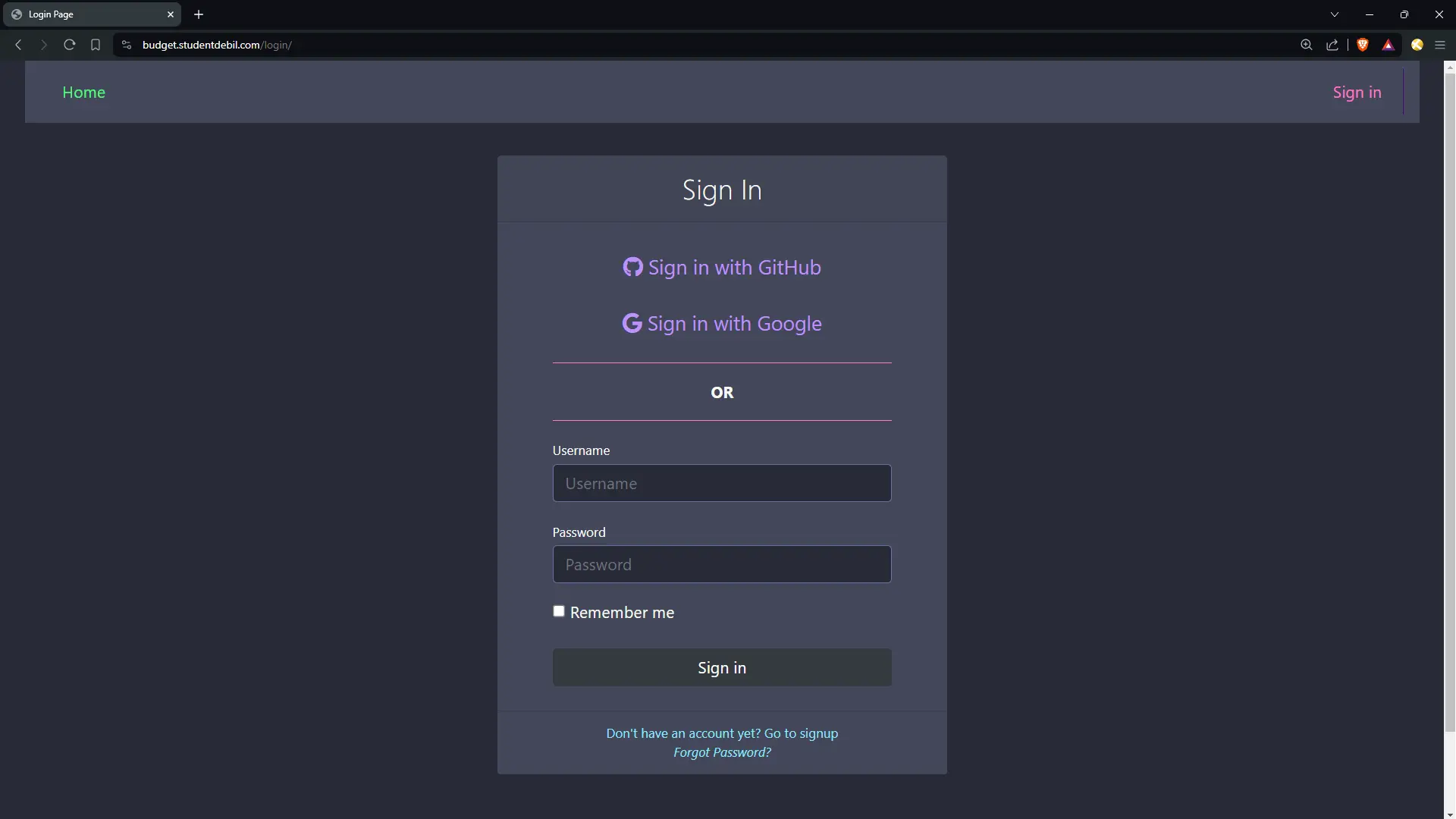 Log In View