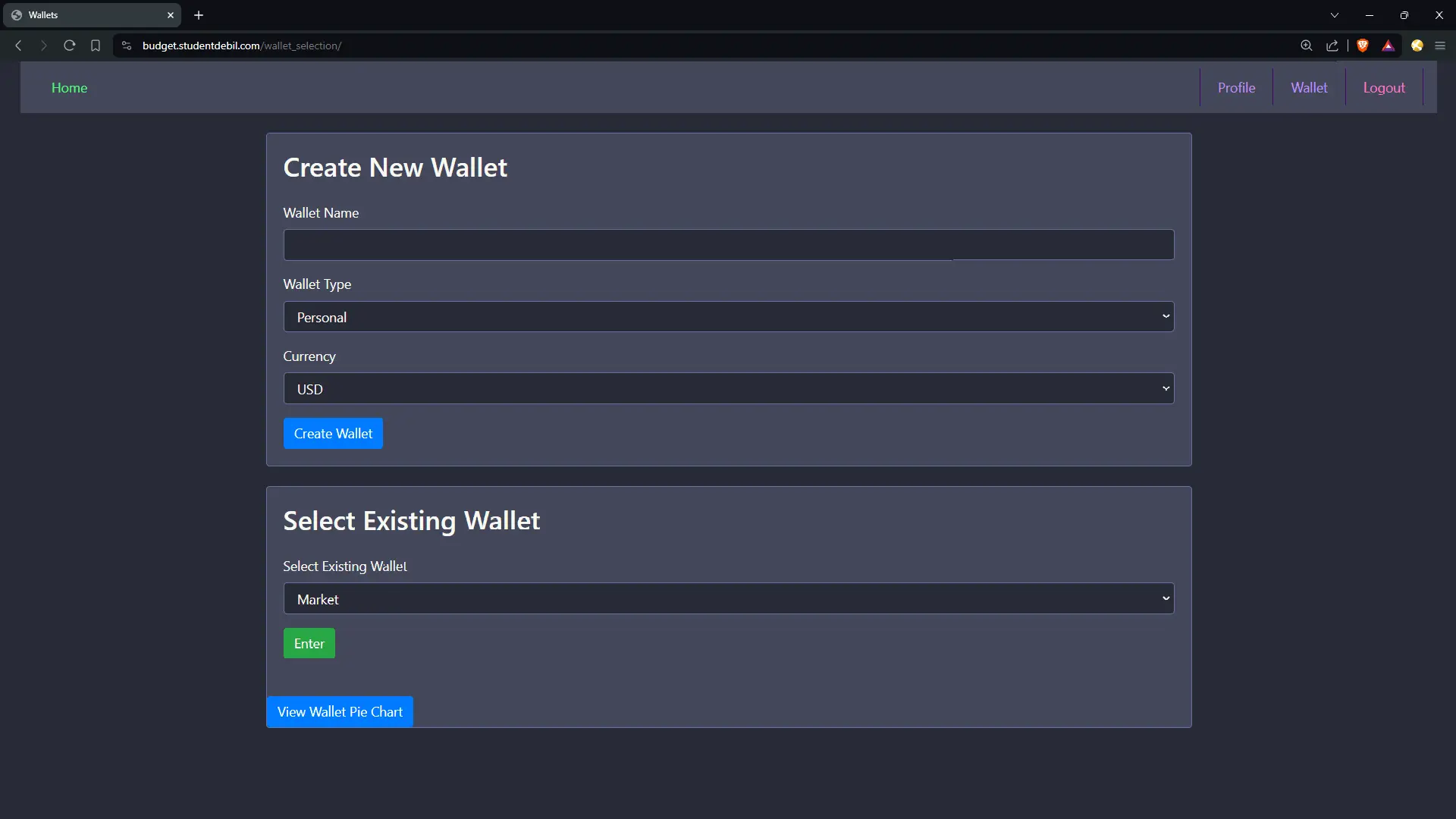 Wallets View